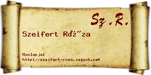 Szeifert Róza névjegykártya